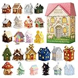 Traumhaus-Adventskalender, lustig und interaktiv, 26 x 18 cm, 24-Tage-Adventskalender, hausförmige Weihnachtsdekoration, einfach aufzuhängen, für Zuhause, Klassenzimmer oder Bürourlaub