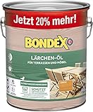 Bondex Lärchen Öl 3 L für 66 m² | Extrem wasserabweisend | Schützt vor Rissbildung und Austrocknung | Atmungsaktiv | matt | Holzöl | Holzschutz