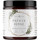 Papaya Kerne von Nordic Pure 100g | Papaya-Samen in Rohkostqualität | Papaya-Pfeffer ohne Zusatzstoffe - Hoher Papain Gehalt | Papaya-Enzym