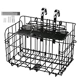 Fahrradkorb, Großer Faltbarer Metall Fahrradkorb Hinten Mit Schrauben- Und Hakenschutz, Für E-Scooter, Pendeln, Transport, Herren, Damen, Erwachsene, Outdoor(34 X 19.5 X 22cm)