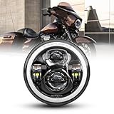 bamotoop 7 Zoll LED Scheinwerfer E-geprüft Motorrad mit Tagfahrlicht Projektions Scheinwerfer für Harley Davidson Street Glide Road King Special Electra Glide Ultra Classic Fat Boy