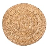 Gatuida Rundes Japanisches Sitzkissen aus Natürlichem Gewebtem Material Handgeflochtenes Bodenkissen für Meditation Wohnzimmer Schlafzimmer und Picknick Atmungsaktiv Bequem Langlebig