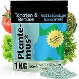 PLANTEMUS Dünger für Tomaten und Gemüse, Reichhaltige Ernten von Tomaten, Früchten, Erdbeeren, Zitrusfrüchten und Oliven, Vollständiger Nährstoff-Flüssigdünger, 1 KG