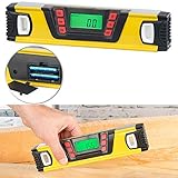 AGT Winkel Werkzeug: Digitale Wasserwaage mit Winkel-Messfunktion und LCD-Display, 25 cm (Wasserwaage mit Winkelmesser, mit Prozentanzeige, Elektronischer)