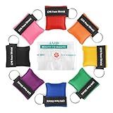 Wozzies Beatmungsmaske Erste Hilfe, Beatmungsmaske Schlüsselanhänger Set, Mini CPR Maske Face Shield, Tragbarkeit Beatmungstuch, Mund zu Mund Beatmungsschutz für Die Notfallrettung (A, 8, stück)