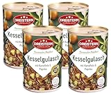 DREISTERN Kesselgulasch mit Kartoffeln und Paprika 400 g | leckeres Fertiggericht in der praktischen recycelbaren Konserve | Hausmacher Mahlzeit mit viel Fleisch und Gemüse (Packung mit 4)
