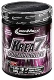 IronMaxx Krea7 Superalkaline Kreatin Pulver - Geschmack Kirsche 500g Dose | hochdosierte 7-Komponenten-Formel | vegan und zuckerfrei