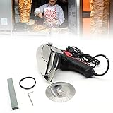 Dönnerschneider 80W Edelstahl Kebabmesser Dönermesser Schnittstärke1-8mm Elektrisches Kebabschneider für Effizientes und Einfaches Schneiden von Fleisch, Handgehaltenes Grillmesser, Schwarz Rot