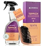 LAVANDOLA Teppichreiniger Set (500ml) mit Bürste - stark gegen Flecken & Gerüche - tiefenwirksamer Teppich Reiniger & Teppichboden Reiniger