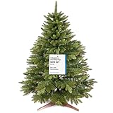 Premium Weihnachtsbaum künstlich 90cm - TESTSIEGER 10 Jahre GARANTIE - Naturgetreu, dichte Zweige, Künstlicher Weihnachtsbaum mit Holzständer, Christmas Tree Tannenbaum künstlich 90 cm Pure Living
