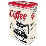 Nostalgic-Art 31105 Retro Kaffeedose Strong Coffee Served Here – Geschenk-Idee für Kaffee-Liebhaber, Blech-Dose mit Aromadeckel, Vintage Design, 1,3 l