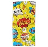 HGOD DESIGNS Handtuch, Cartoon, Comic-Sprechblasen, Superhelden-Kunst-Muster, Handtuch für Badezimmer, Küche, Bad und Handtücher, 76,2 cm L x 38,1 cm B