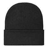 The ScotchMan Herren Damen Outdoor Beanie Strickmütze Wollmütze Einheitsgröße Schwarz