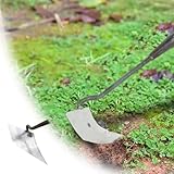 Hacke Gartenwerkzeug Bodenwendepflug Dreieckhacke Gartenwerkzeug Handpflug für die Gartenarbeit (Silver, 42cm)