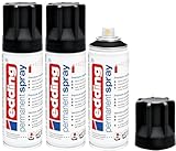 edding 5200 Permanent Spray - 200 ml - Acryllack zum Lackieren und Dekorieren von Glas, Metall, Holz, Keramik, Kunststoff, Leinwand - Lackspray, Acrylspray, Farbspray (3, Tiefschwarz)