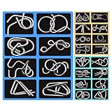 24-teiliges Knobelspiele Metall Draht Puzzle Set Gehirn Teaser Für Erwachsene & Kinder Intelligenzspiel, Partyspiele, Geschenk Für Familie, Jugendliche, Schüler