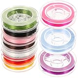 Zerodeko Elastische Schmuckfäden 0,8mm 10 Rollen Mehrzweck Schnur für Selbstgemacht Armbänder Halsketten und Perlenbasteln mit Glatter Oberfläche