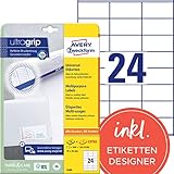 AVERY Zweckform 3490 Adressaufkleber (600 plus 120 Klebeetiketten extra, 70x36mm auf A4, Papier matt, bedruckbare Absenderetiketten, selbstklebende Adressetiketten mit ultragrip) 30 Blatt, weiß