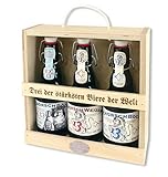 Bier Holz-Geschenkbox Schorsch, 3 verschiedene Biere von Schorschbräue (3 x 0,33 l)