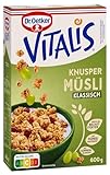 Dr. Oetker Vitalis Knuspermüsli klassisch, Knuspriges Frühstücksmüsli mit Rosinen, 7er Packung (7 x 600g)