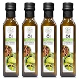 Health Seed® 4x500 ml / 2 Liter - Ungefiltert Walnussöl - 100% Rein Kaltgepresst Glasflasche - Frisch vom Hersteller