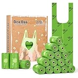 Hundekotbeutel Biologisch Abbaubar mit Henkel Kotbeutel für Hunde mit Duft 18 Rollen 270 Stück Aus Recycelten Materialien Hergestellt 50% Speisestärke Auslaufsicher