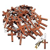 Kreuzanhänger aus Holz – verschiedene leichte Schmuckanhänger | glattes Kreuz-Set für Halskettenarmband | Bastelbedarf für Freunde, Familie, Sohn, Tochter, L