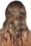 Damen Haarclip Haarspange für Frauen aus Metall in Form von Unendlichkeitssymbol silbern