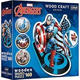 Trefl 20194 Woodcraft Marvel Avengers Konturenpuzzle aus Holz, Mehrfarbig