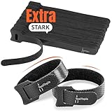 Kabelbinder Wiederverschließbar (50 Stk.),Perfektes Kabelmanagement mit dem Kabelbinder Klett, Klett Kabelbinder verlängerbar (150mm pro Klettband), Cable Ties lösbar und Wiederverwendbar I ToolTopia