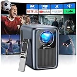 Beamer mit WiFi und Bluetooth 4K, 1000ANSI【Netflix Official/YouTube/Prime Video Built-in】 EXTRAVIS Native 1080P, Tragbarer Outdoor Movie Projektor, Heimkino, Dolby Audio, Auto Focus & Keystone