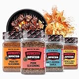 SunCity BBQ Rub Best of Grill Set 4x280g - Grill Gewürzmischung für Fleisch, Geflügel, Pommes & mehr - Preisgekrönt bei internationalen Meisterschaften - Grill Geschenke für Männer