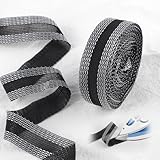 Tikplus 10M Saumband zum Aufbügeln, Kleidung Saumband Selbstklebend, Hose Kürzen Ohne Nähen, Kleidung AufbüGeln Klebeband, Bügelband Hose Kürzen für Hosen, Stoffe - Schwarz
