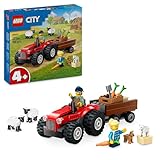 LEGO City Traktor mit Anhänger - Bauernhof Spielzeug mit Traktor & Tierfiguren - Montessori Spielsets für Jungen und Mädchen ab 4 Jahren - Geschenk mit 2 Minifiguren 60461