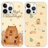 2 Stück Weihnachtshülle für Samsung Galaxy S7 Hülle 5.1 Zoll, Weihnachten Schutzhülle Capybara Muster Designs für Mädchen Junge Phone Case Christmas Handyhülle Stoßfest TPU Ultra Dünn Winter