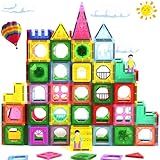 OSDUE 42 Teile Magnetische Bausteine Spielzeug, Magnetspielzeug Magneten Kinder, Montessori Spielzeug Teilen, Weihnachten Geburtstags Geschenk ab 3 4 5 6 7 8 Jahre Junge Mädchen (Farbe)
