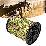 Aoaoy Elektrischer Zaundraht, starke elektrische Leitfähigkeit, leicht, wiederverwendbar, Edelstahl, elektrisches Bauernhofseil für Tiere