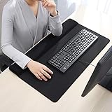 Erweiterte 3-in-1-Tastatur N Maus Handgelenkauflage Pad Memory Foam Handauflage Unterstützung Schreibtischunterlage Gaming Pad Handgelenkkissen Kissen Büro & Zuhause - Schwarz