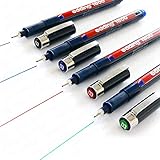 Edding 1800 Profipen, Fineliner/Zeichenstift, 0,3 mm, 4er-Set: Schwarz, Blau, Rot, Grün