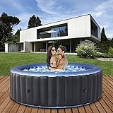 Miweba MSpa Whirlpool Outdoor | Bergen 6 Personen Pool - Spa ⌀ 204.0 cm - Hot Tub - Aufstellpool mit Fernbedienung - Aufblasbarer Whirlpool - Swimmingpool aufblasbar - 138 Düsen - 1429 Liter (6 Pers.)