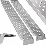 MONZANA® 2X Auffahrrampe 400 kg Tragfähigkeit galvanisierter Stahl 160x22,5x4,5cm rutschfeste perforierte Oberfläche PKW Transport Laderampe Rampe