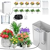 GuKKK Automatisches Bewässerungssystem Indoor für Garten, DIY Tropfbewässerungsset Gesteuert mit 10m Schlauch,Gartenbewässerungssystem Auto/Manuell/Smart Mode für Balkon,10 Kübelpflanzen