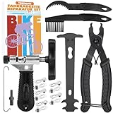 TEBOKHAD Kettennieter Fahrrad, Kettenzange, Fahrradkette Werkzeug, 5 Paar Fahrradketten Nieten Fahrradkette Reparatur Set, Mit Fahrradketten Reiniger Für 6-12 Fach Fahrradkette Werkzeug