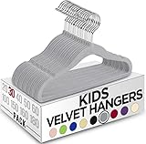 Utopia Home Kids Kleiderbügel Velvet (30 Pack) - 11 Inch Durable Baby Kleiderbügel für Closet - Perfect Toddler Nursery Kleiderbügel Non Slip für den täglichen Gebrauch (Grau)