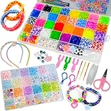 VUL Loom Bänder Set, Gummibänder für Armbänder, 64 Rastern Bunte Gummibänder Kit, DIY Armbänder Perlen Set mit DIY-Zubehör und Geschenktasche, Armbänder Kunsthandwerks-Set für Junge Mädchen Geschenk