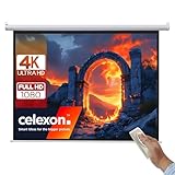 celexon Basic Motor-Leinwand 135' | 240x240 cm 1:1 | elektrische Full-HD 4K Beamer-Leinwand für Heimkino oder Büro-Präsentationen | geeigent zur Deckenmontage oder Wandmontage | inkl. Fernbedienung