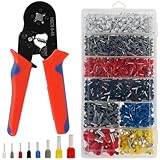 Aderendhülsenzange mit 1800 Aderendhülsen 0,25-10 mm² Selbsteinstellende Crimpzange Vierkant-Pressung Aderendhülsenzange Selbsteinstellend Crimpzange Set für Isolierte Unisolierte Aderendhülsen