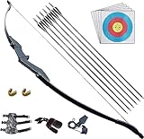 D&Q Recurve Bogen Set Erwachsene Pfeil und Bogen für Anfänger Bogenschießen Sportbogen beidhändig 30lb 40lb mit Bogenschießen Zubehör (40lb)