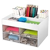 Miiepls Schreibtisch organizer, Platzsparendes Desk Organizer mit 4 Schubladen Schubladen, Multifunktionaler Organizer für Schreibtisch Schule Home Office