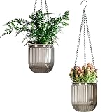 Calvalor 11.5cm 2er Set hängepflanzen Topf Hängeblumentöpfe aussen Hängeampel außen blumenampel hängend innen hängetopf für Pflanzen Hängetöpfe hängender blumentopf hängend hänge blumentöpfe hängende